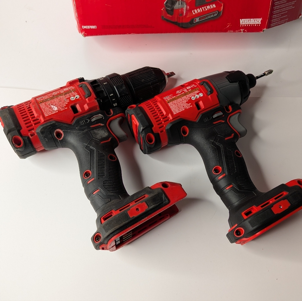 Craftsman V20 1/2-inch Cordless Drill/Driver (model CMCD700) and a V20 1/4-inch